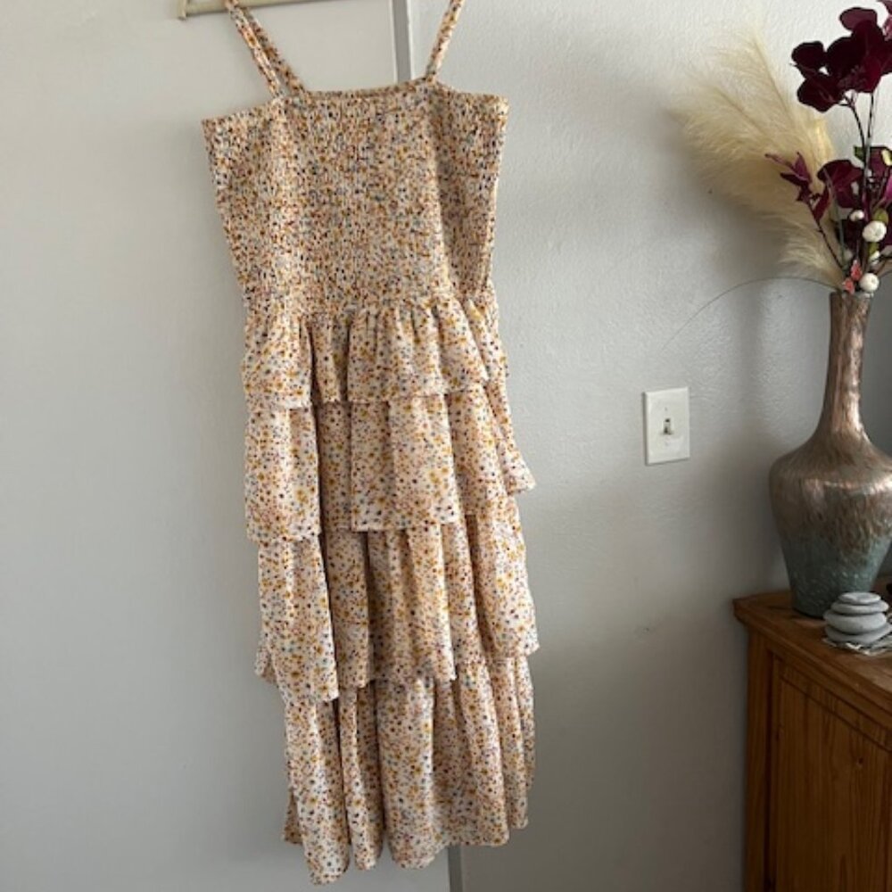 Floral Ruffled Summer Dress, Size L